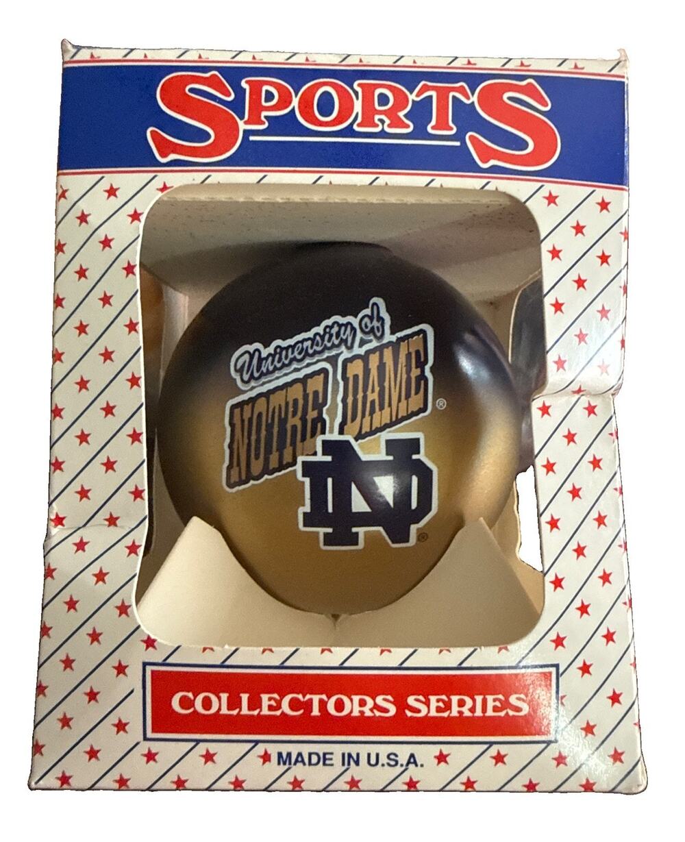 Notre Dame Glass Ball Christmas Ornament NIB Vintage
